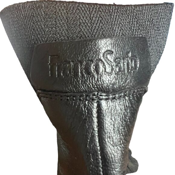 Franco Sarto Black Leather Ankle Boots Size 11 Block Heel Chelsea Boots Slip On - Picture 10 of 14